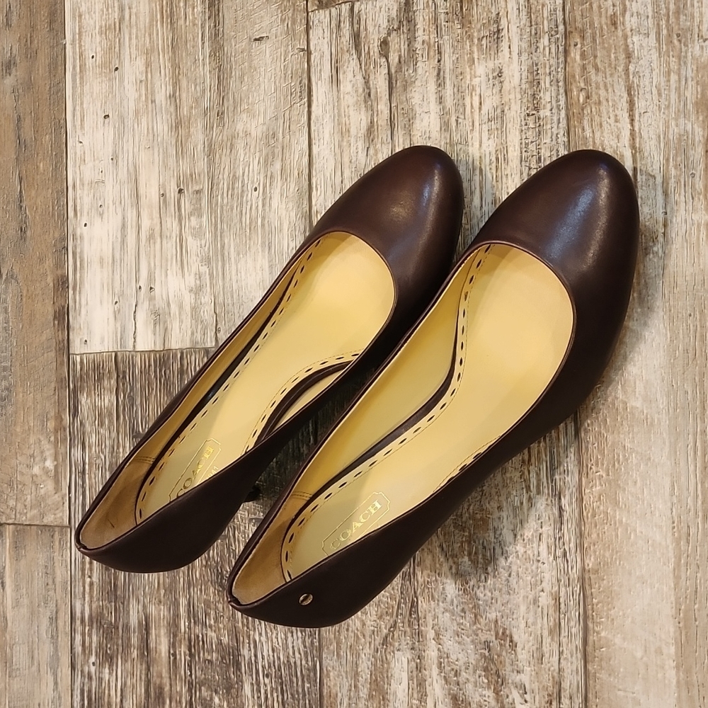 Coach Brown Leather Heels Womens 9.5
